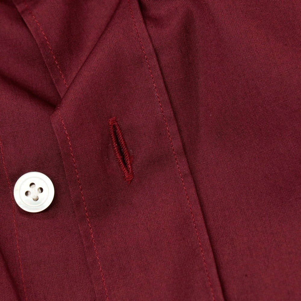 【中古】フィナモレ Finamore コットン ワイドカラー カジュアルシャツ ワインレッド【サイズL】【 状態ランクB 】【 メンズ 】