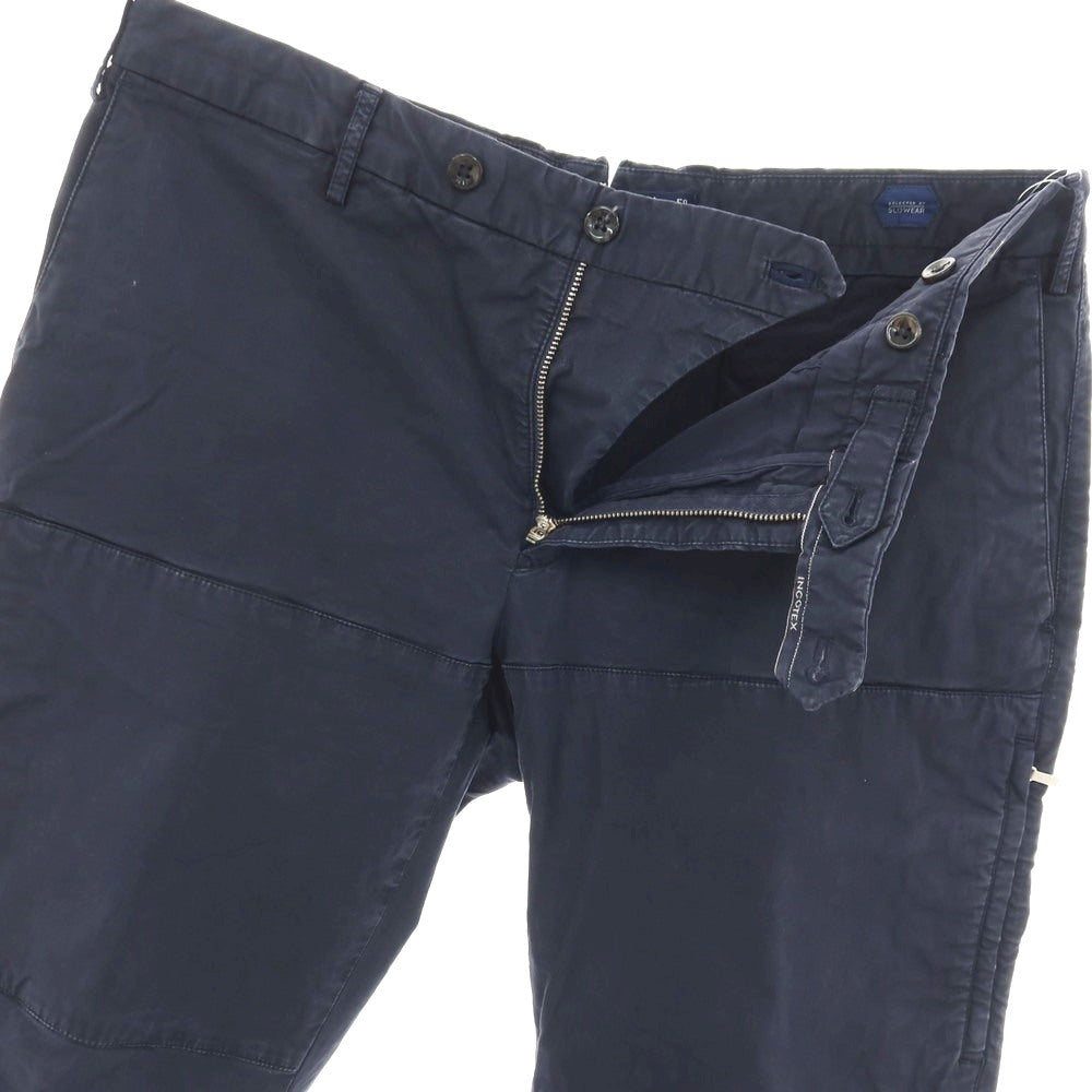 【中古】インコテックス INCOTEX ストレッチ コットン ワークパンツ ネイビー【サイズ50】【 状態ランクC 】【 メンズ 】