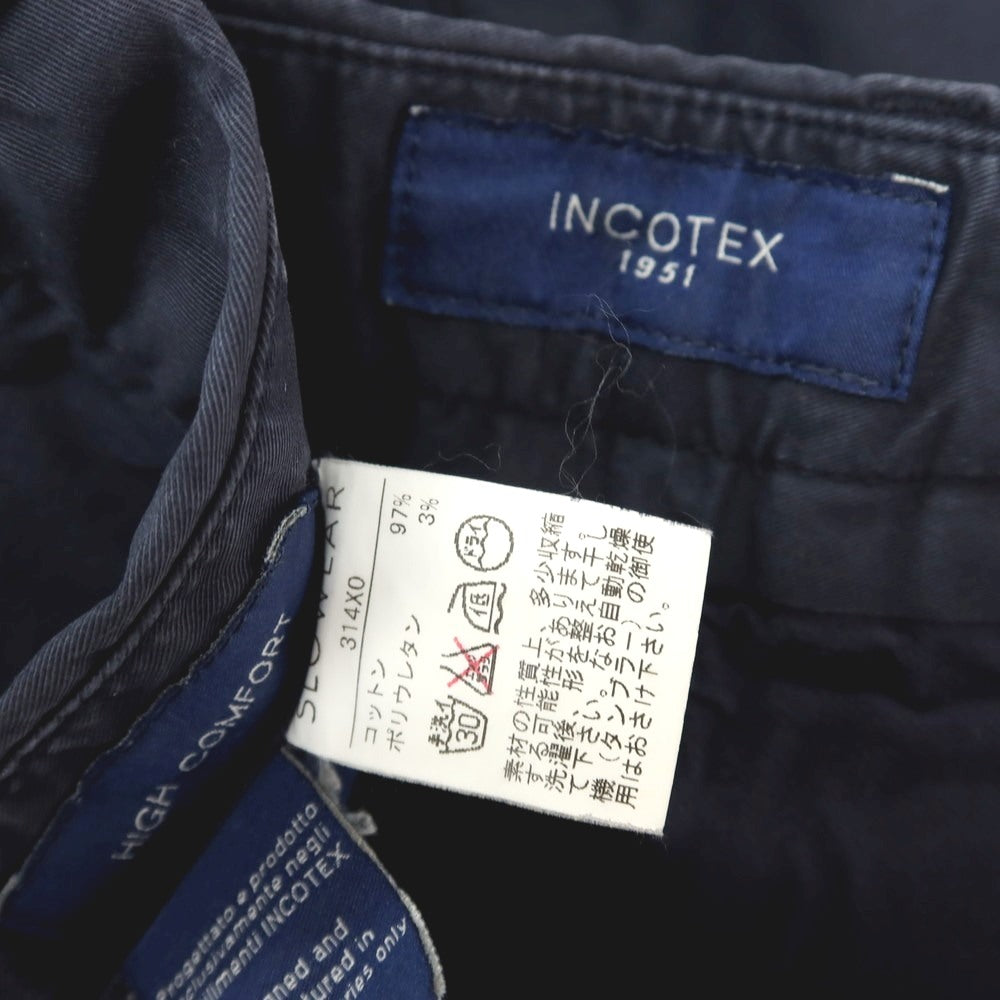 【中古】インコテックス INCOTEX ストレッチ コットン ワークパンツ ネイビー【サイズ50】【 状態ランクC 】【 メンズ 】