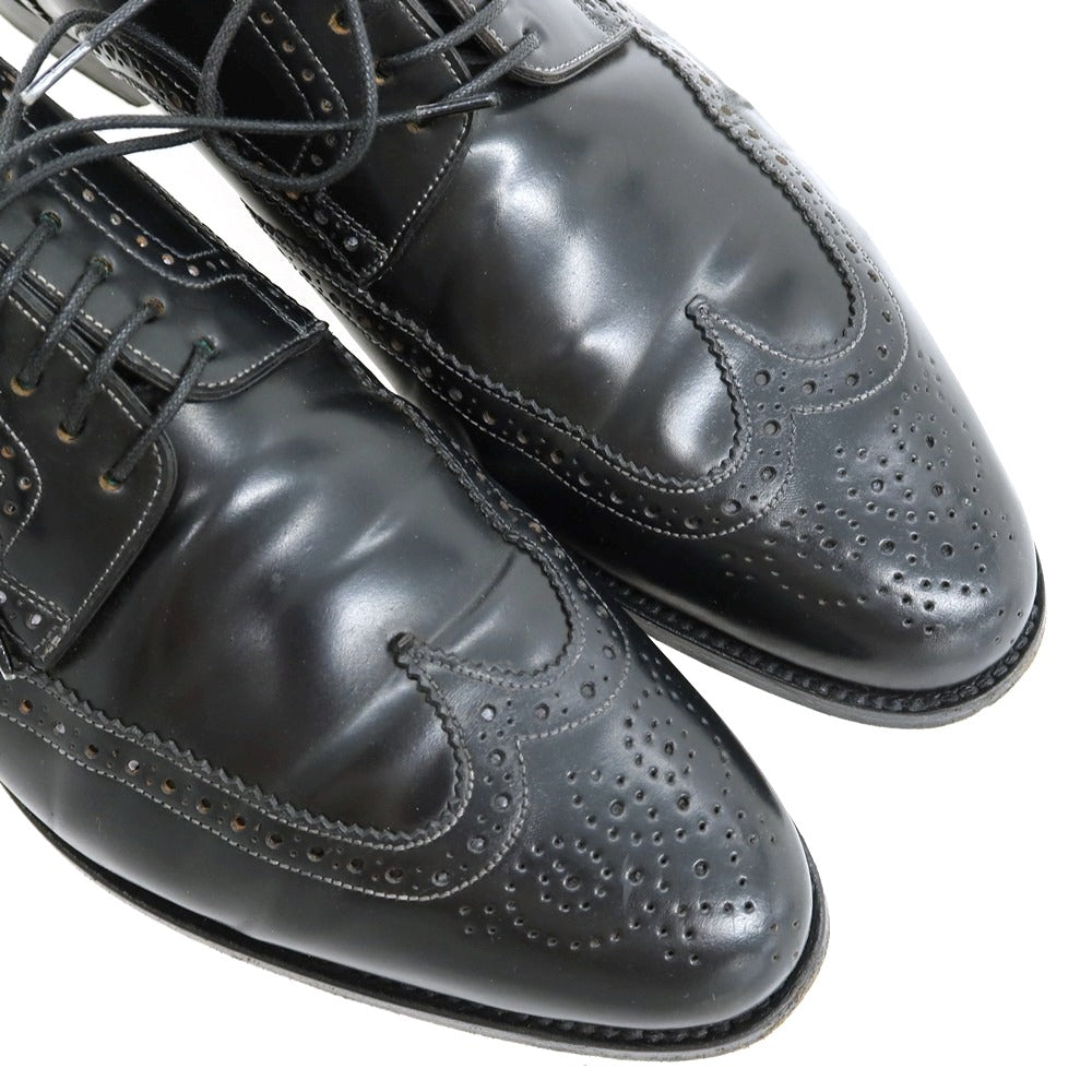【中古】サントーニ Santoni コードバン ウイングチップ ブラック【 サイズ5 1/2 】【 状態ランクB 】【 メンズ 】