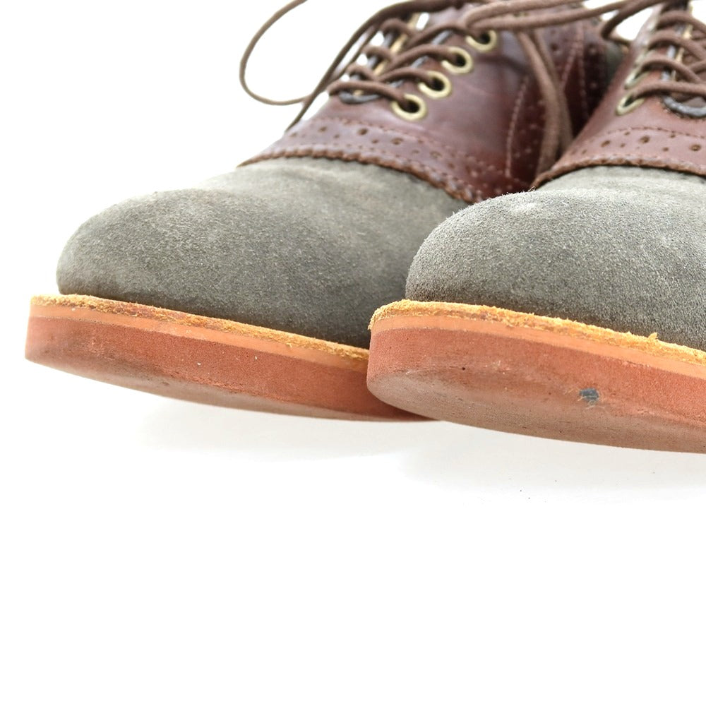 【中古】ウォークオーバー WALK OVER スエードレザー ドレスシューズ グレーxブラウン【サイズ7】【 状態ランクC 】【 メンズ 】