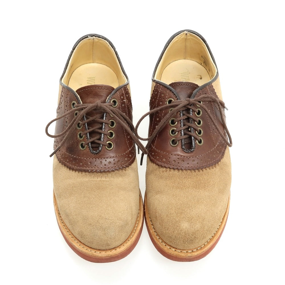 【中古】ウォークオーバー WALK OVER スエードレザー ドレスシューズ ベージュxブラウン【サイズ7 1/2】【 状態ランクC 】【 メンズ 】
