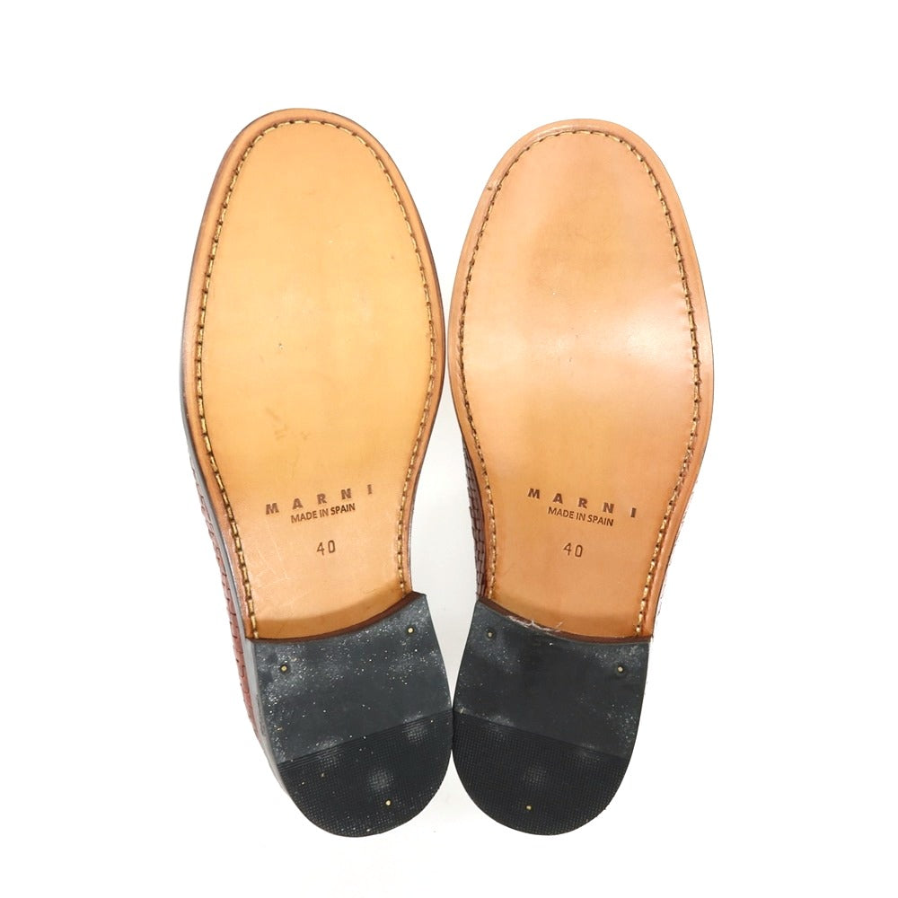 【中古】【未使用】マルニ MARNI レザー ローファー ライトブラウン【サイズ40】【 状態ランクS 】【 メンズ 】