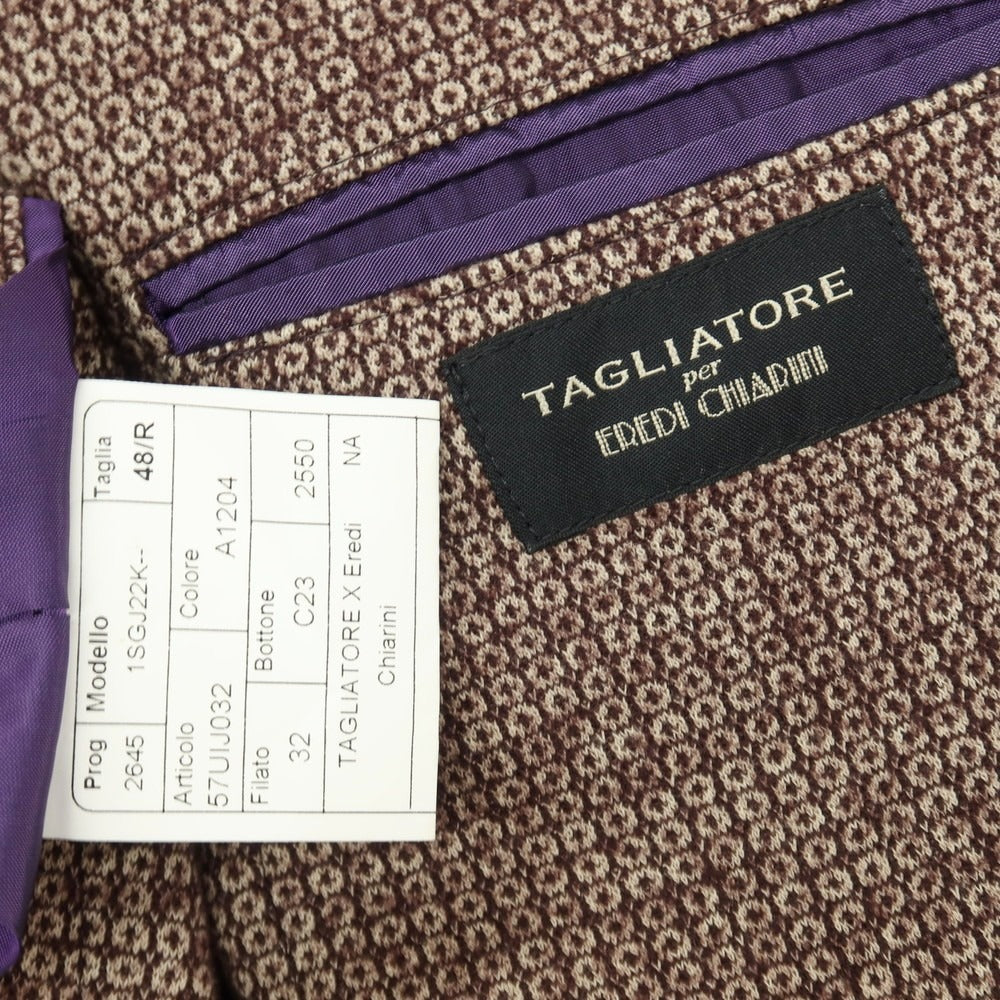 【中古】タリアトーレ TAGLIATORE EREDI CHIARINI別注 コットンウールナイロン ジャージー 2B カジュアルジャケット ボルドー系【サイズ48/R】【 状態ランクB 】【 メンズ 】