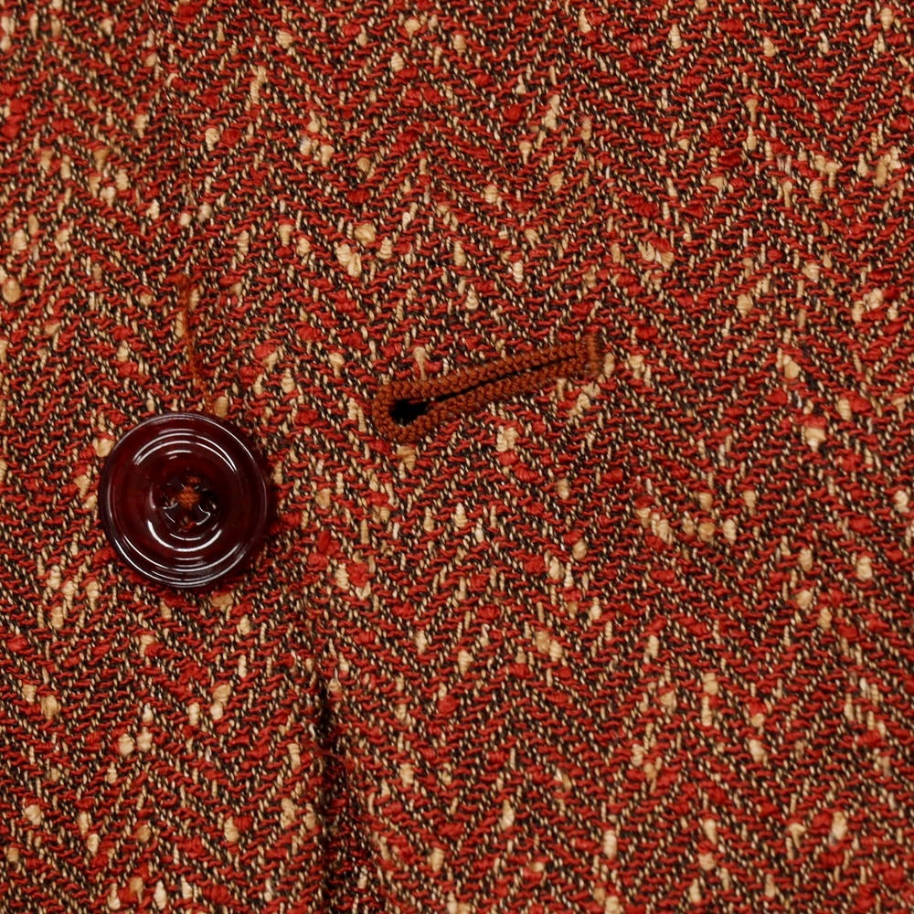 【中古】エルネスト ernesto GFB ツーピース リネンポリエステルコットン 2B カジュアルジャケット ダークレッド系【サイズ48】【 状態ランクB 】【 メンズ 】