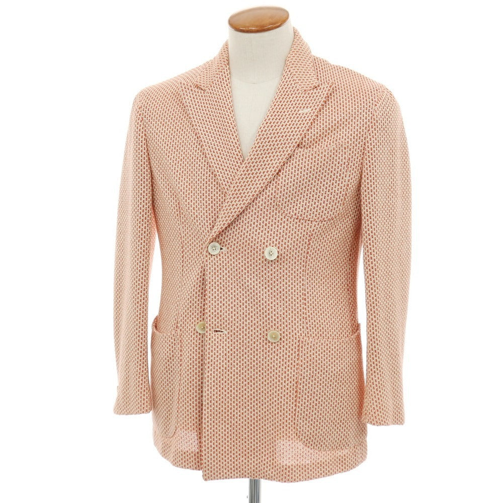 【中古】エルネスト ernesto GFB コットン ダブル4B カジュアルジャケット オレンジxアイボリー【サイズ48】【 状態ランクB 】【 メンズ 】