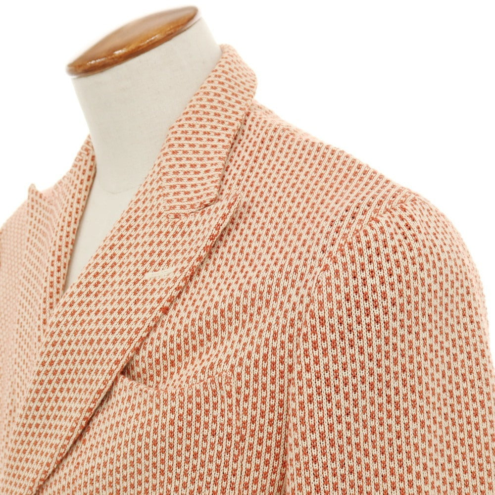 【中古】エルネスト ernesto GFB コットン ダブル4B カジュアルジャケット オレンジxアイボリー【サイズ48】【 状態ランクB 】【 メンズ 】