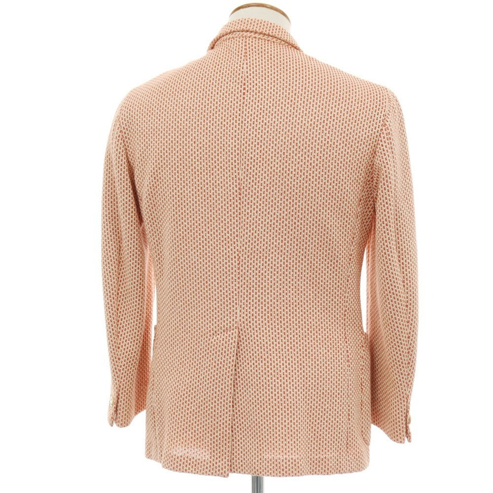 【中古】エルネスト ernesto GFB コットン ダブル4B カジュアルジャケット オレンジxアイボリー【サイズ48】【 状態ランクB 】【 メンズ 】