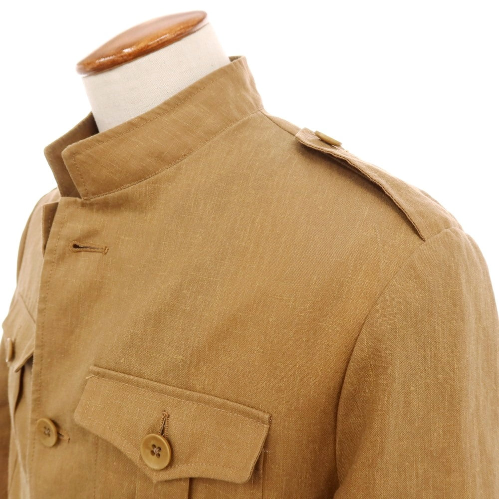 【中古】エルネスト ernesto GFB GIBSON リネンポリウレタン サファリジャケット ブラウン【サイズ48】【 状態ランクB 】【 メンズ 】