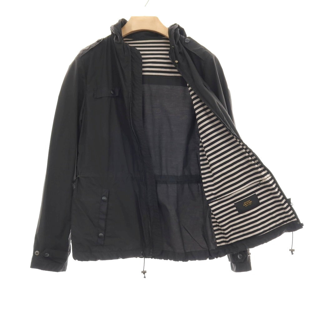 【中古】マウログリフォーニ Mauro Grifoni コットンナイロン ジップアップ マウンテンパーカー ブラック【サイズ48】【 状態ランクC 】【 メンズ 】
