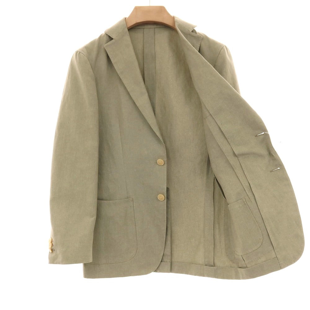【中古】ノーブランド no brand コットン 2B テーラードジャケット カーキ【サイズ46】【 状態ランクB 】【 メンズ 】