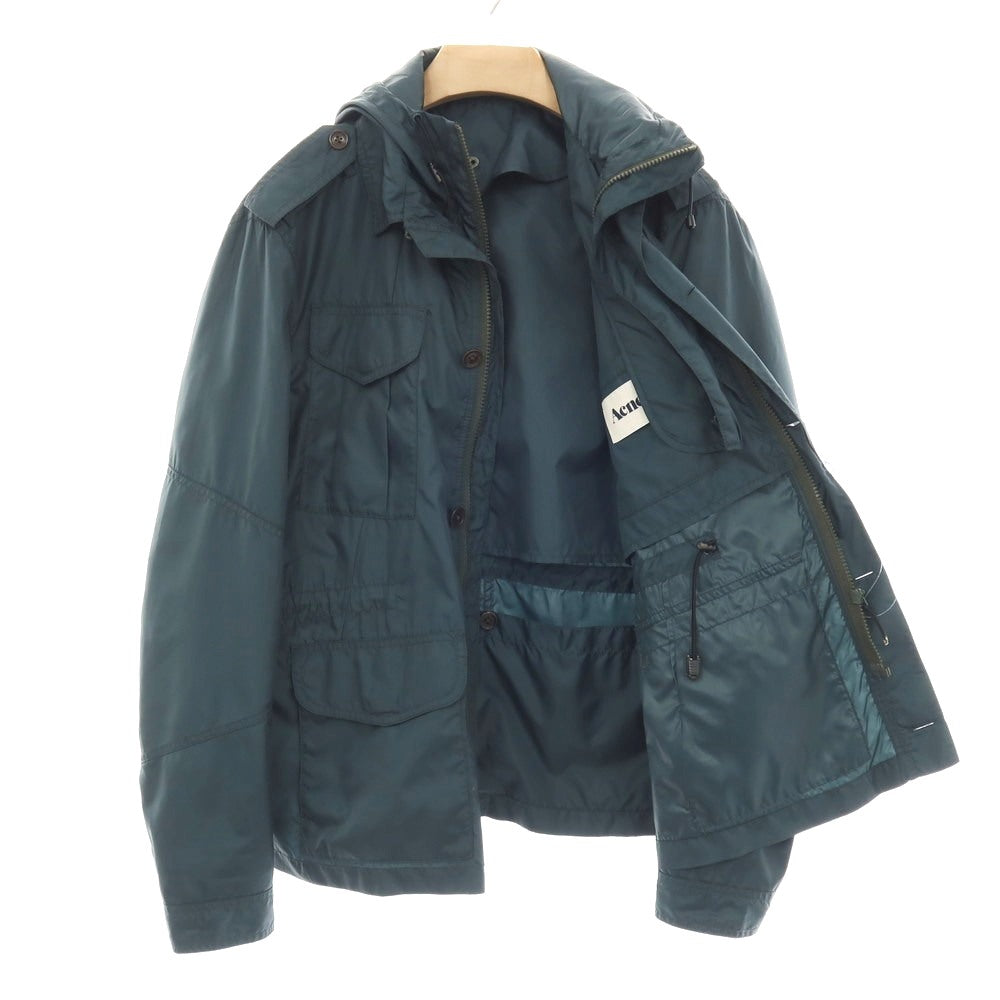 【中古】アクネ ACNE ポリエステル マウンテンパーカー ダークグリーン【サイズ46】【 状態ランクC 】【 メンズ 】