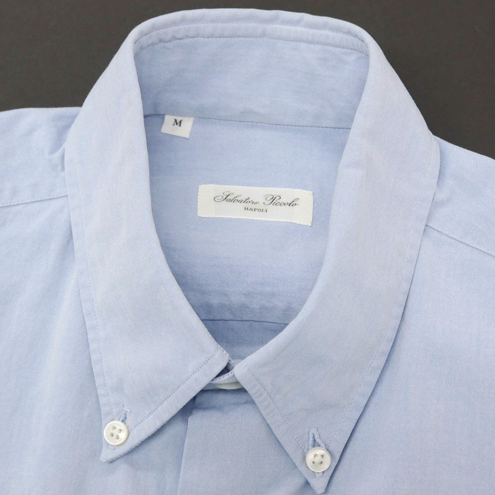 【中古】サルヴァトーレピッコロ Salvatore Piccolo コットン ボタンダウン カジュアルシャツ サックス【サイズM】【 状態ランクC 】【 メンズ 】