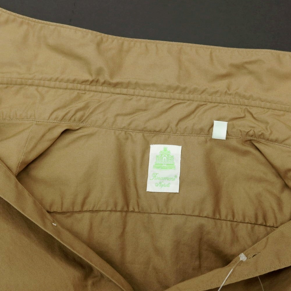 【中古】フィナモレ Finamore コットン ワイドカラー カジュアルシャツ カーキベージュ【サイズ40】【 状態ランクB 】【 メンズ 】