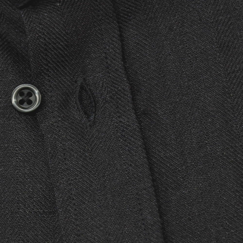 【中古】ギローバー GUY ROVER リネン ワイドカラー カジュアルシャツ ブラック【サイズM】【 状態ランクB 】【 メンズ 】