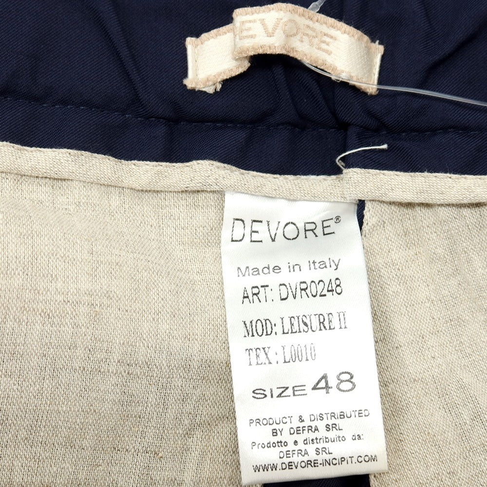 【中古】デヴォレ インチピット DEVORE Incipit LEISURE 2 バイオセラミックコットン イージースラックスパンツ ネイビー【サイズ48】【 状態ランクB 】【 メンズ 】