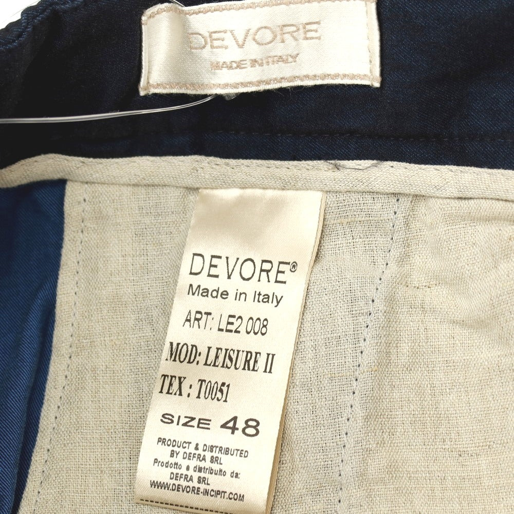 【中古】デヴォレ インチピット DEVORE Incipit LEISURE 2 コットン イージースラックスパンツ ダークネイビー【サイズ48】【 状態ランクB 】【 メンズ 】