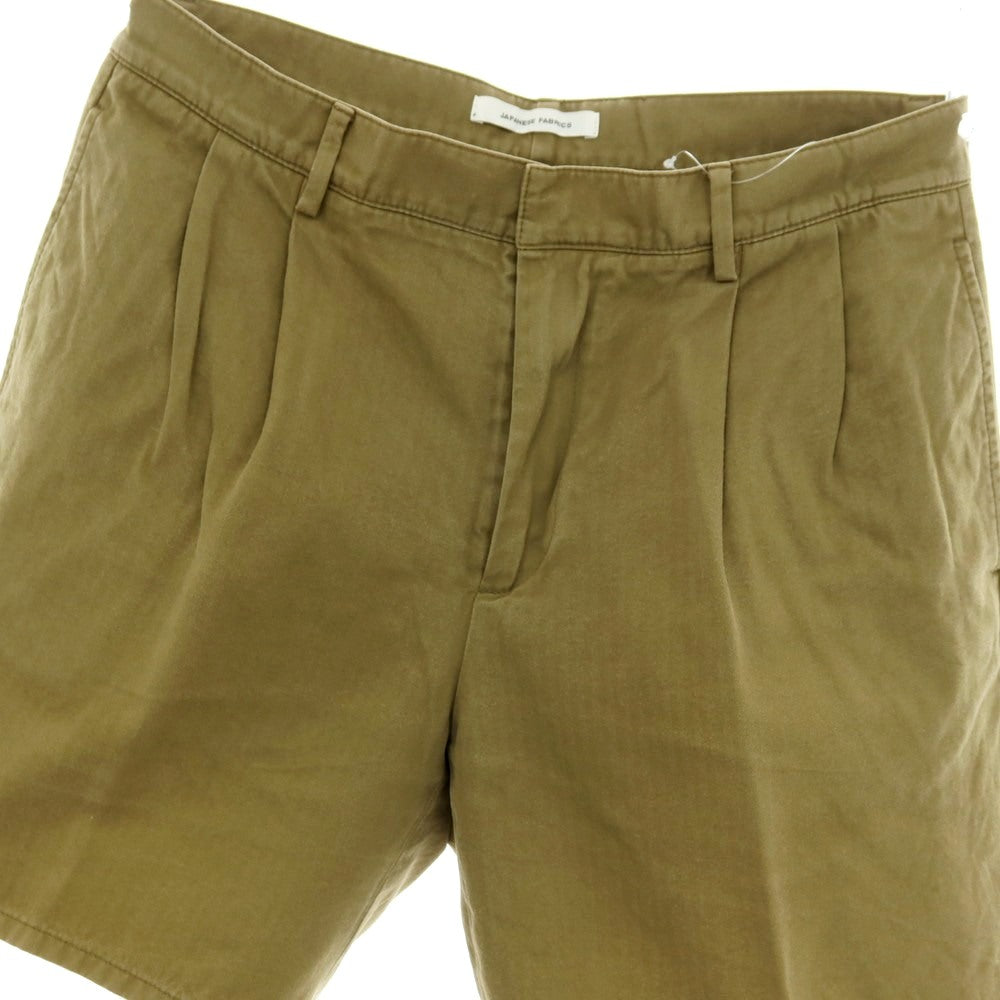 【中古】セラードアー CellarDoor MILIT コットン ヘリンボーン ショートパンツ オリーブ【サイズ48】【 状態ランクC 】【 メンズ 】