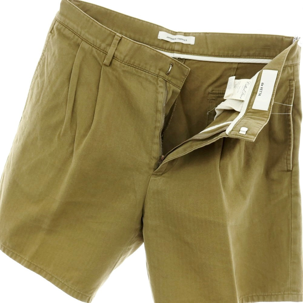 【中古】セラードアー CellarDoor MILIT コットン ヘリンボーン ショートパンツ オリーブ【サイズ48】【 状態ランクC 】【 メンズ 】
