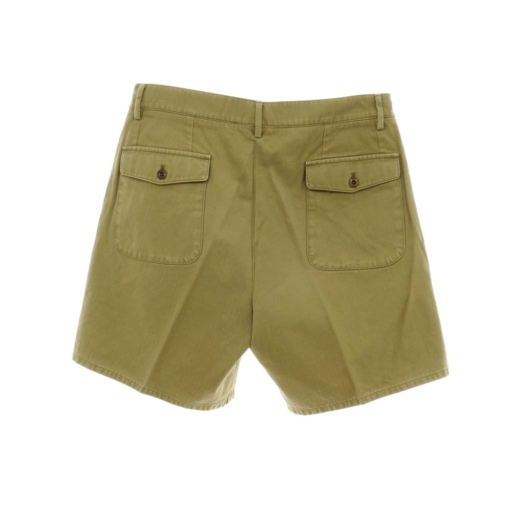 【中古】セラードアー CellarDoor MILIT コットン ヘリンボーン ショートパンツ オリーブ【サイズ48】【 状態ランクC 】【 メンズ 】