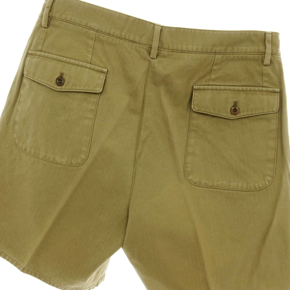 【中古】セラードアー CellarDoor MILIT コットン ヘリンボーン ショートパンツ オリーブ【サイズ48】【 状態ランクC 】【 メンズ 】
