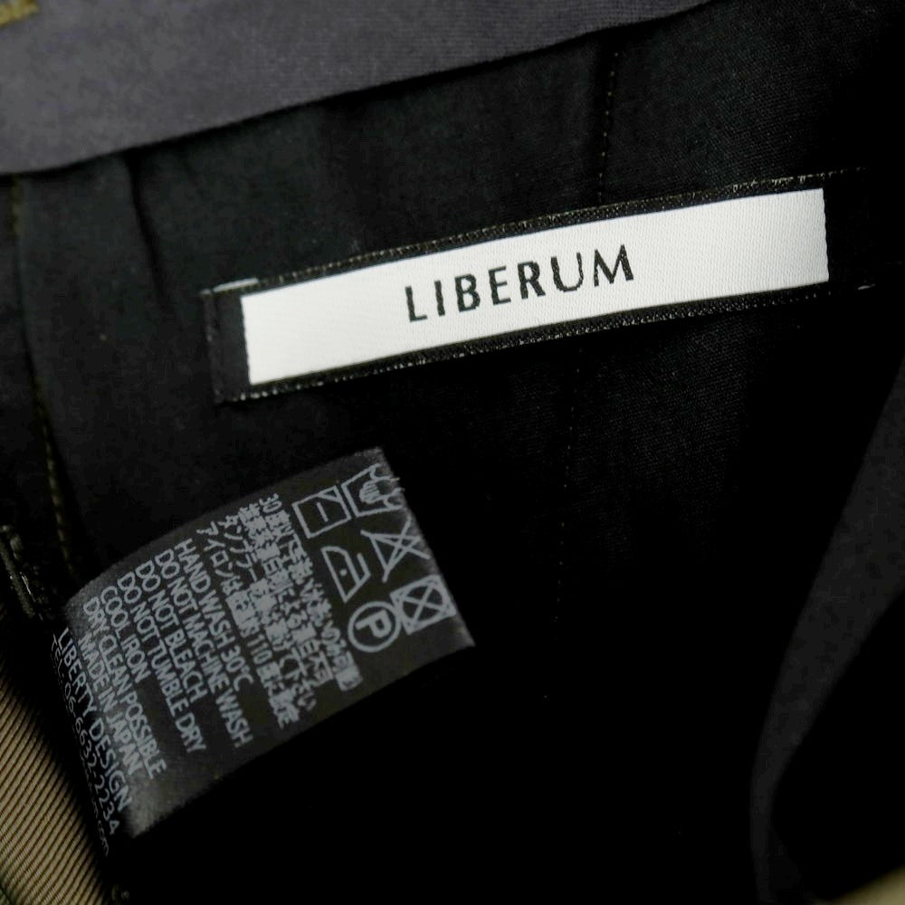 【中古】リベルム LIBERUM ツイルポリエステル カジュアルスラックスパンツ オリーブ【サイズ2】【 状態ランクC 】【 メンズ 】