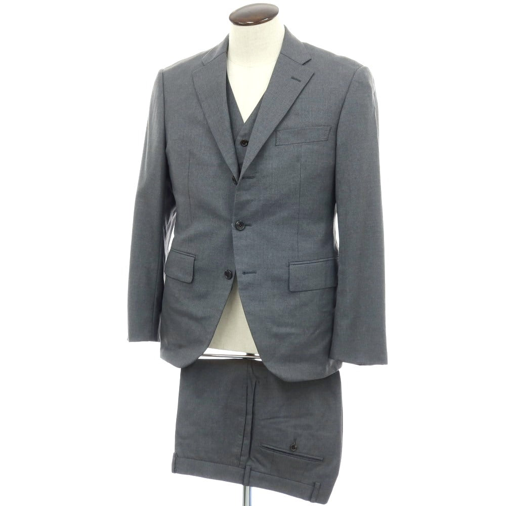 【中古】アザブテーラー azabu tailor スリーピース ウール 3つボタンスーツ グレー【サイズ上50/ジレ50/下88】【 状態ランクC 】【 メンズ 】