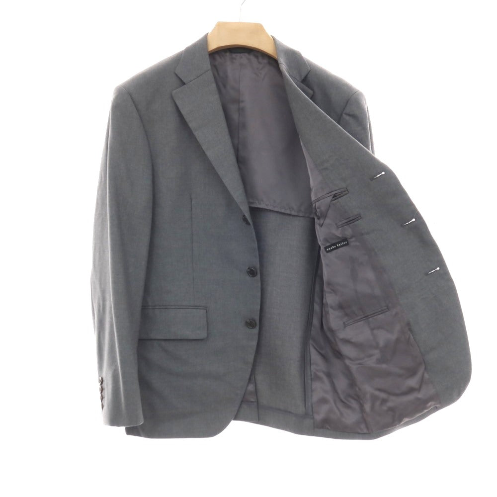 【中古】アザブテーラー azabu tailor スリーピース ウール 3つボタンスーツ グレー【サイズ上50/ジレ50/下88】【 状態ランクC 】【 メンズ 】