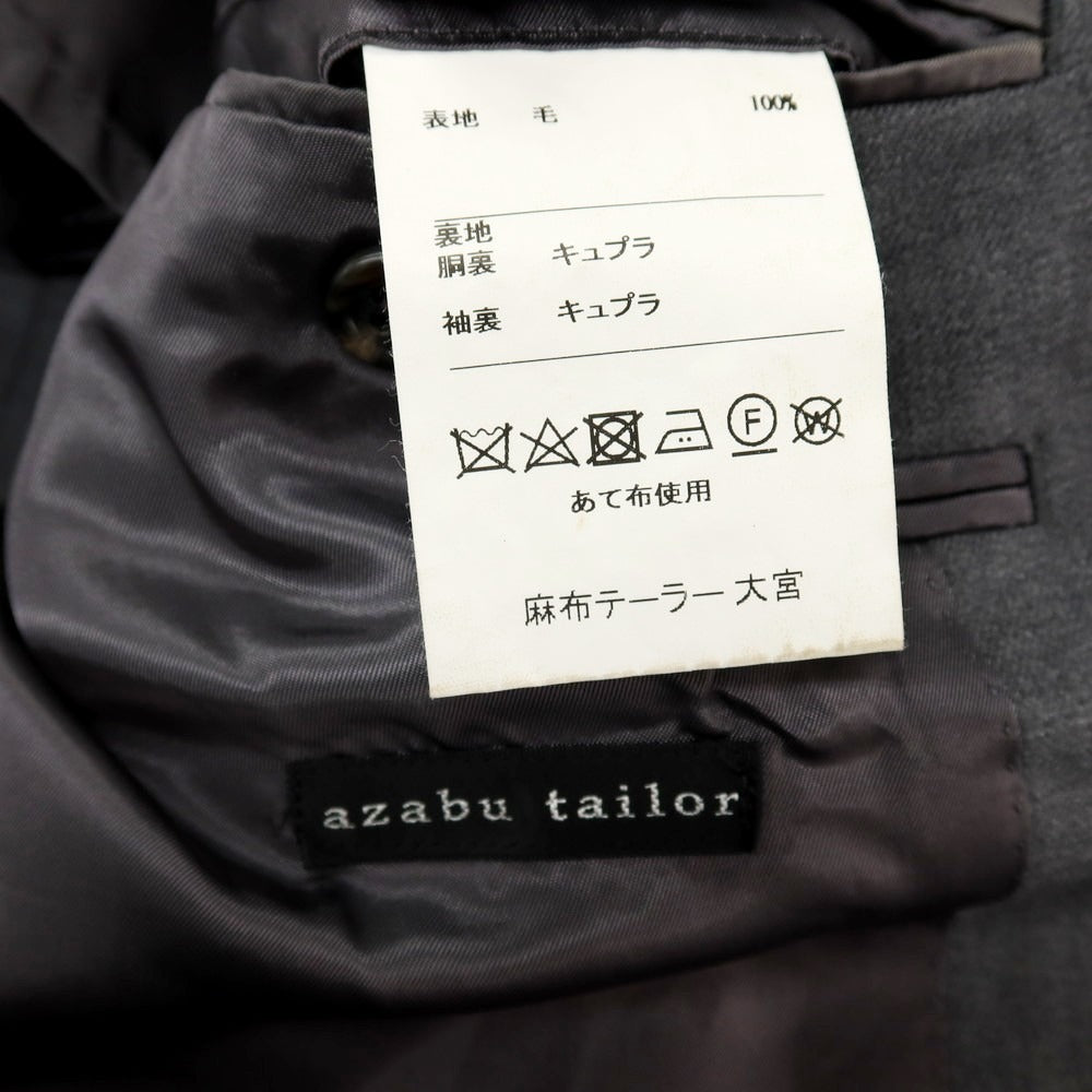 【中古】アザブテーラー azabu tailor スリーピース ウール 3つボタンスーツ グレー【サイズ上50/ジレ50/下88】【 状態ランクC 】【 メンズ 】