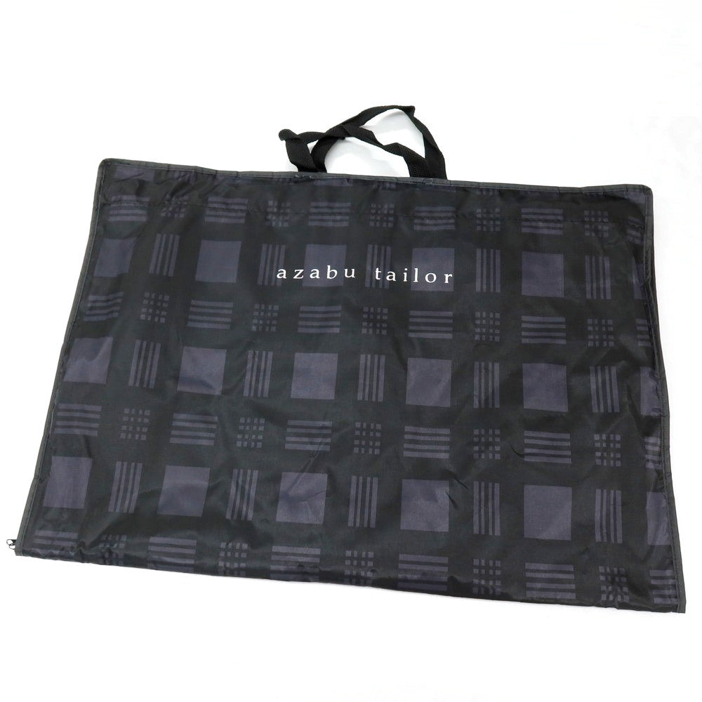 【中古】アザブテーラー azabu tailor スリーピース ウール チェック 3つボタンスーツ ネイビー【サイズ上50/ジレ50/下88】【 状態ランクC 】【 メンズ 】