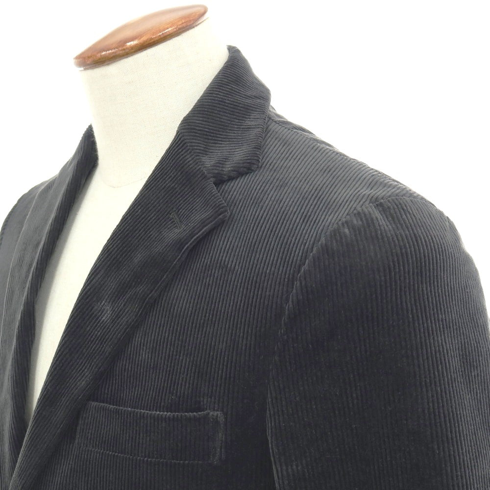 【中古】ユナイテッドアローズ UNITED ARROWS ストレッチ コットン 中太畝 コーデュロイ 2つボタンスーツ セットアップ チャコールグレー系【サイズ46】【 状態ランクB 】【 メンズ 】