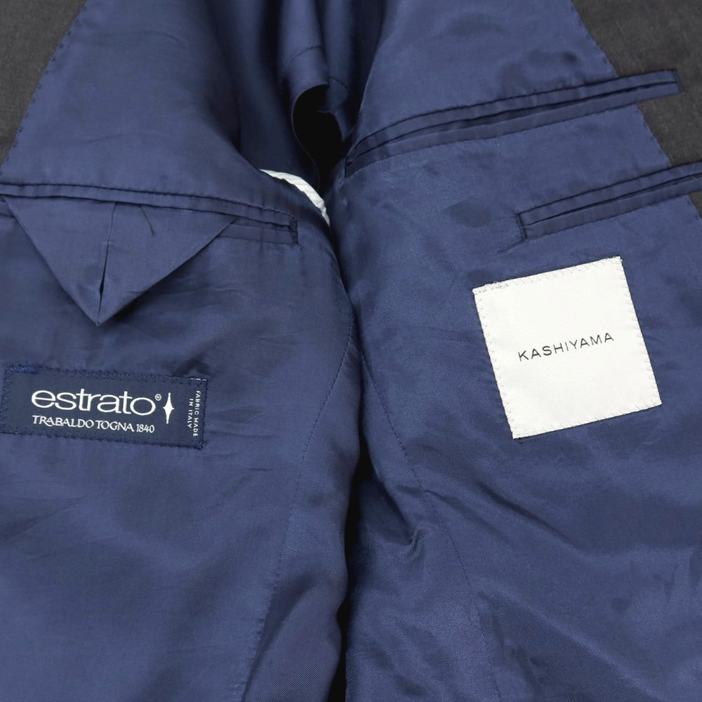 【中古】カシヤマ ザ スマートテーラー KASHIYAMA the Smart Tailor ウール 2つボタンスーツ グレー【サイズ表記なし(M位)】【 状態ランクC 】【 メンズ 】