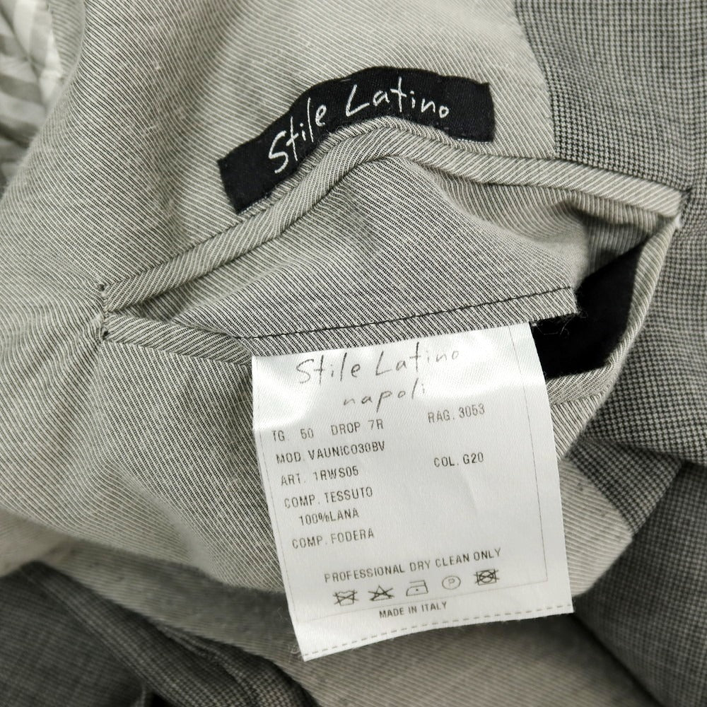 【中古】スティレ ラティーノ STILE LATINO VAUNICO30BV ウール 3つボタンスーツ グレー【サイズ50】【 状態ランクB 】【 メンズ 】