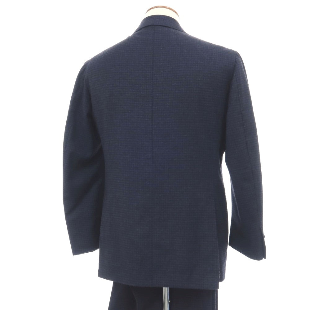 【中古】スティレ ラティーノ STILE LATINO ウール チェック 3つボタンスーツ ネイビーxブラック【サイズ上48/下(表記なし)XL位】【 状態ランクB 】【 メンズ 】