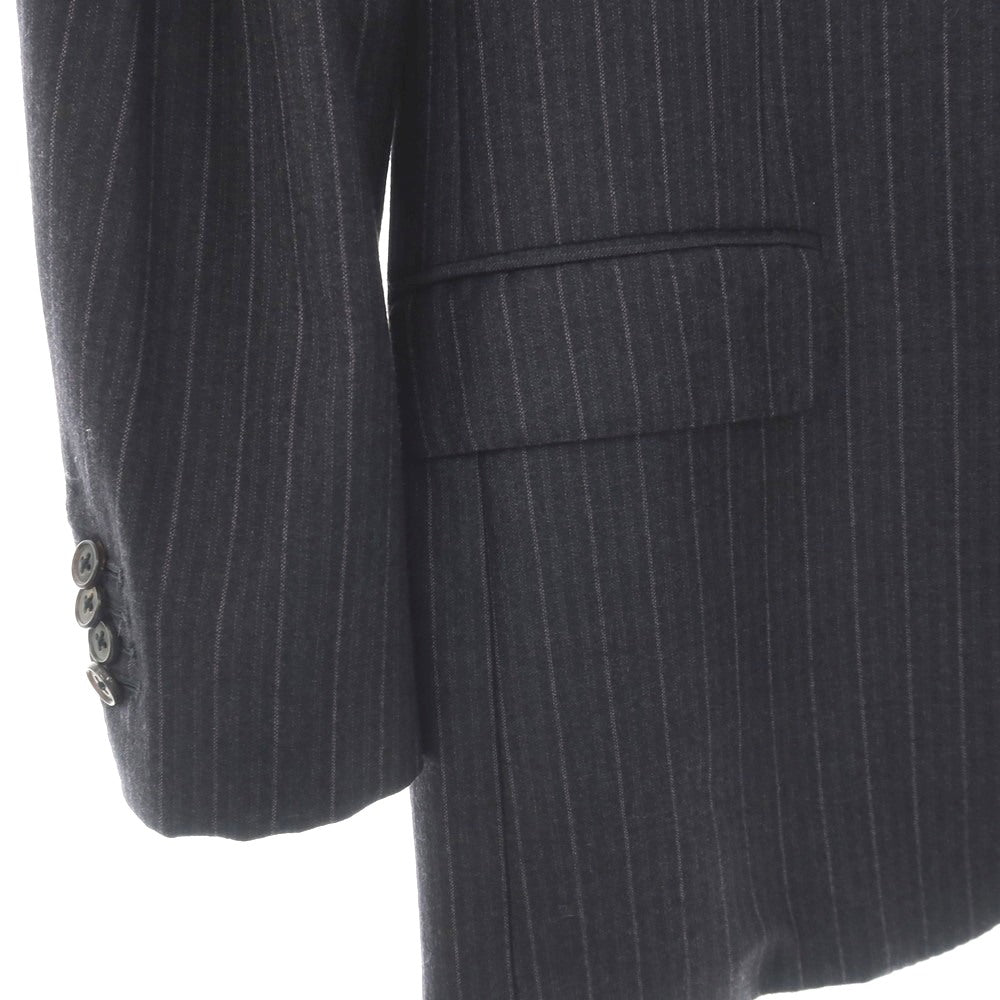 【中古】ベルベスト Belvest ISETAN MEN’S別注 ウール ストライプ 3つボタンスーツ ダークグレーxパープル【サイズ48】【 状態ランクB 】【 メンズ 】