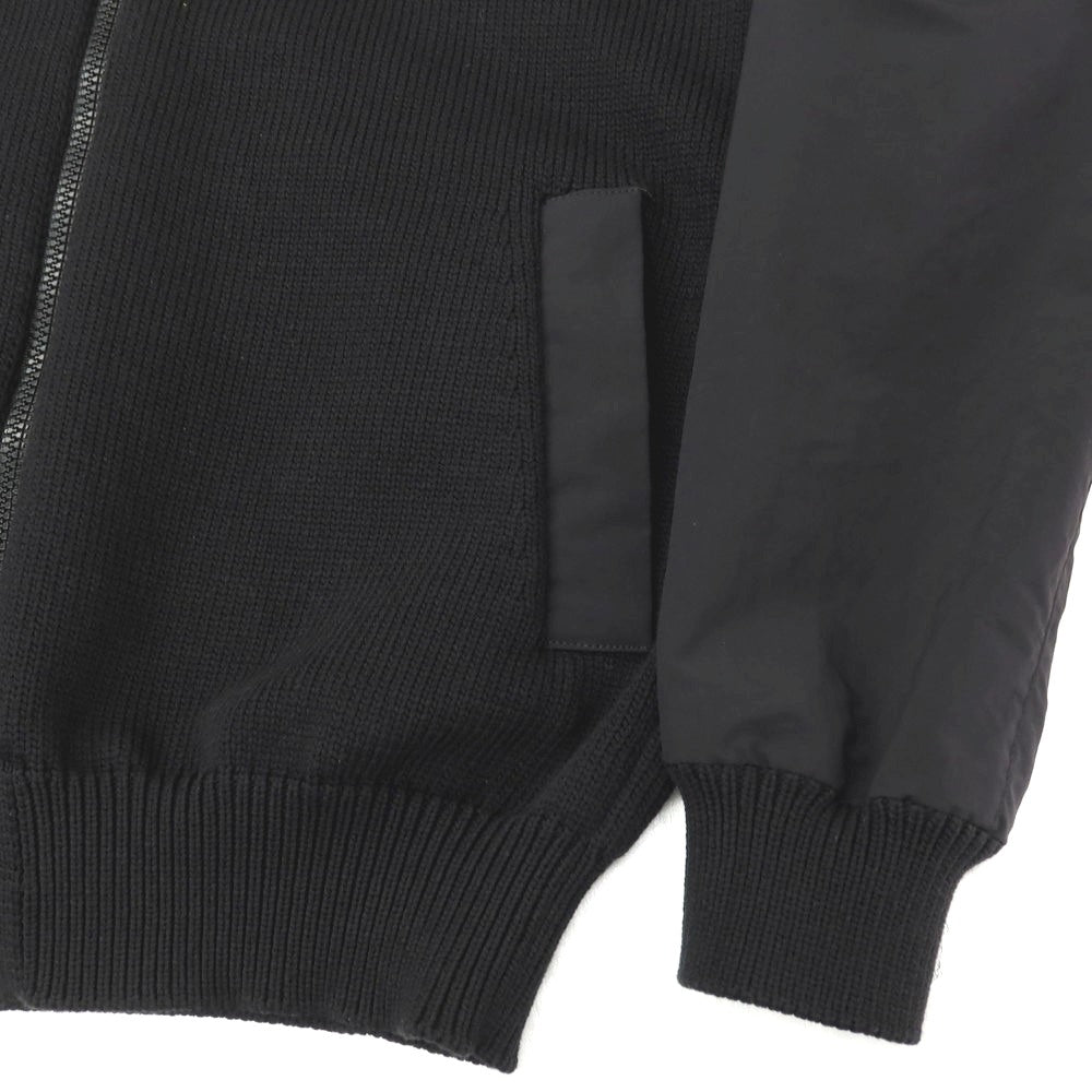 【中古】ヘルノ Herno ニット切り替え ダブルジップ フーデッドブルゾン ブラック【サイズ48】【 状態ランクB 】【 メンズ 】