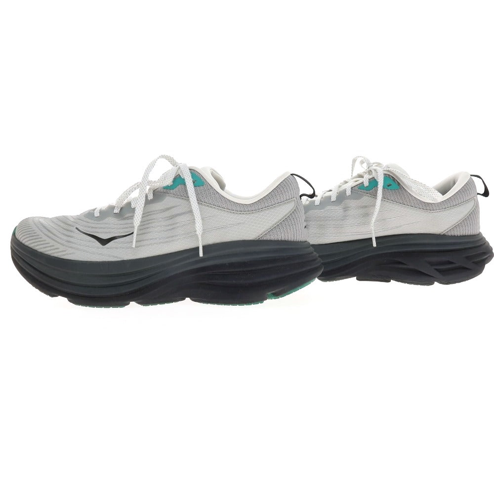 【中古】ホカ オネ オネ HOKA ONE ONE BONDI 8 合成繊維 スニーカー ライトグレー【サイズ28.5】【 状態ランクB 】【 メンズ 】