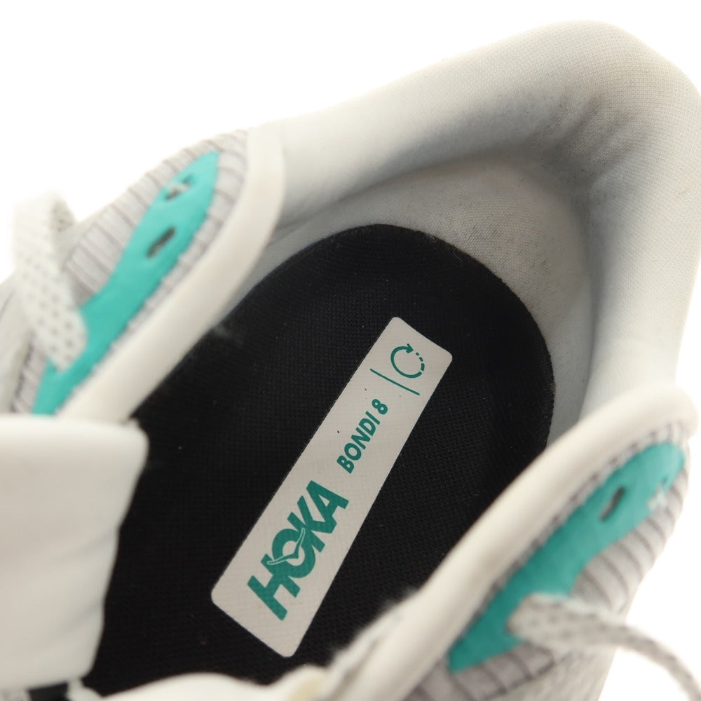 【中古】ホカ オネ オネ HOKA ONE ONE BONDI 8 合成繊維 スニーカー ライトグレー【サイズ28.5】【 状態ランクB 】【 メンズ 】