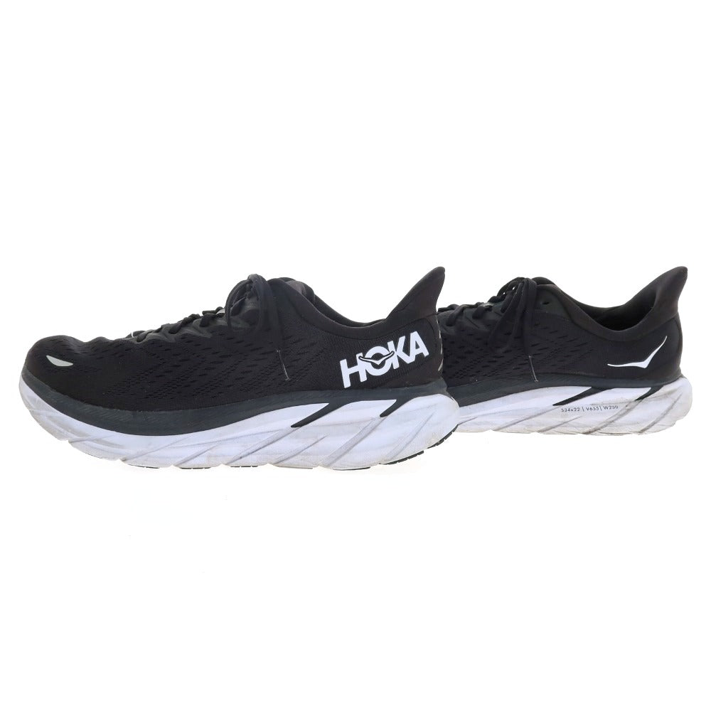 【中古】ホカ オネ オネ HOKA ONE ONE CLIFTON 8 合成繊維 スニーカー ブラック【サイズ28】【 状態ランクC 】【 メンズ 】