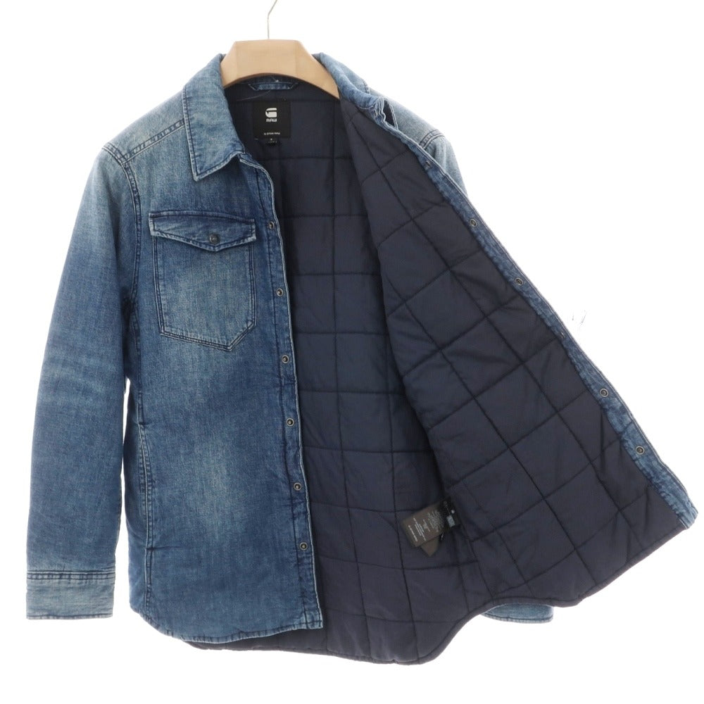 【中古】ジースターロウ G-STAR RAW 3301 PADDED OVERSHIRT コットン デニム 中綿入り シャツブルゾン ブルー【サイズS】【 状態ランクB 】【 メンズ 】