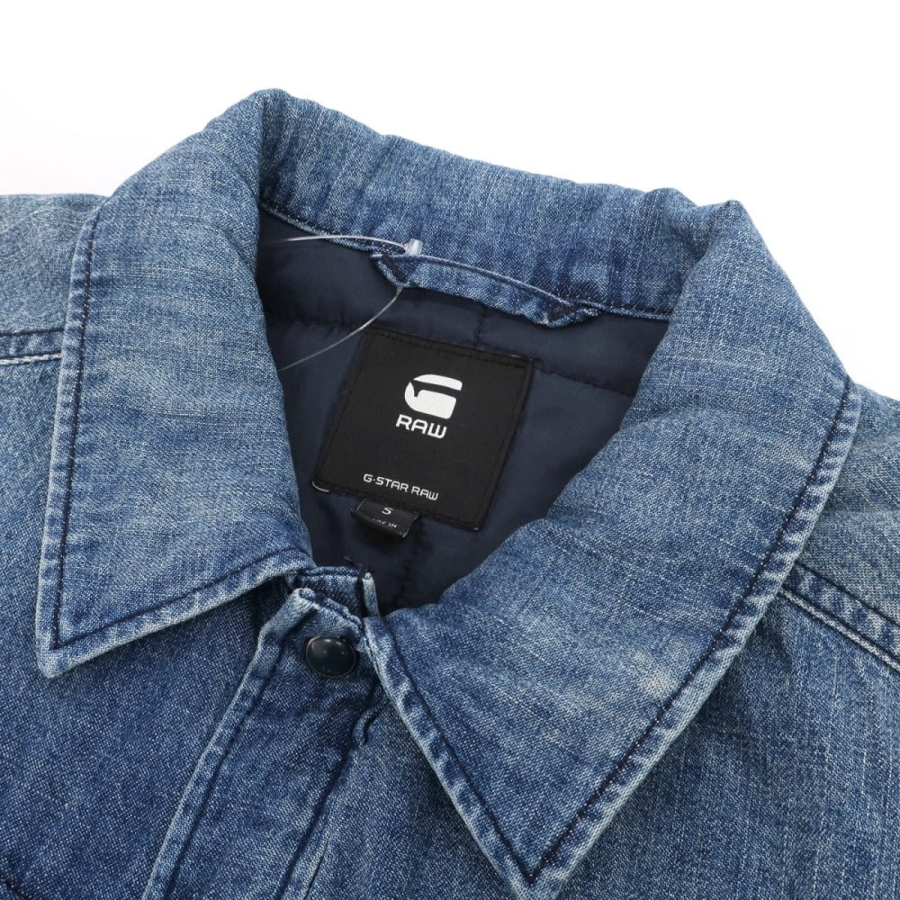 【中古】ジースターロウ G-STAR RAW 3301 PADDED OVERSHIRT コットン デニム 中綿入り シャツブルゾン ブルー【サイズS】【 状態ランクB 】【 メンズ 】