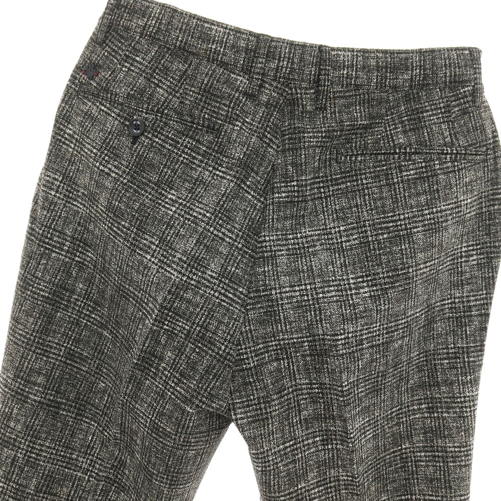 【SALE30%OFF/返品不可】【中古】【未使用】ジーステージ g-stage ポリエステル チェック プリント イージースラックスパンツ ブラックxホワイト【 サイズ44 】【 状態ランクS 】【 メンズ 】