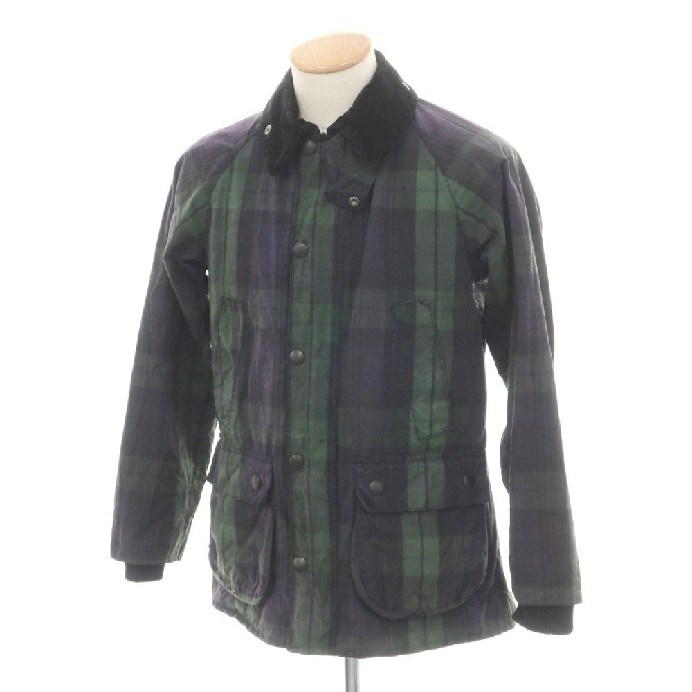 【中古】バブアー Barbour SL BEDALE ビデイル ワックスコットン チェック フィールドジャケット ネイビーxグリーン【サイズ36】【 状態ランクC 】【 メンズ 】