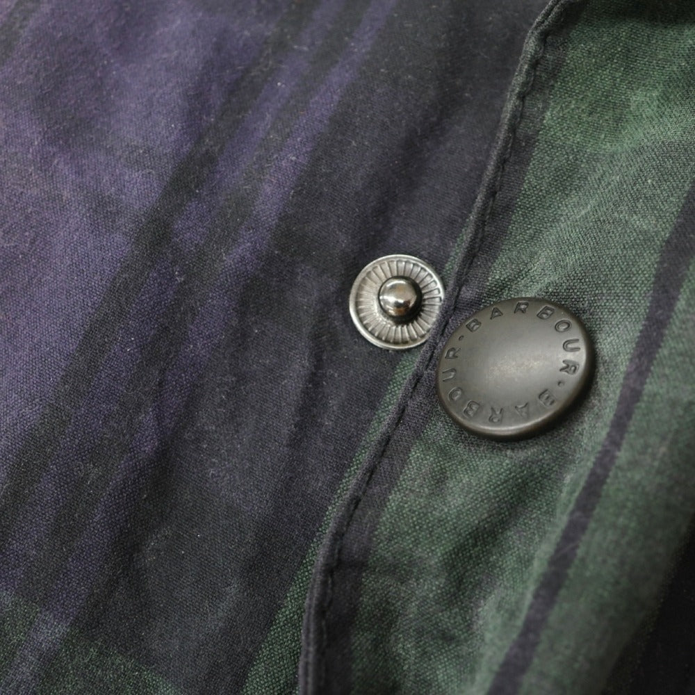 【中古】バブアー Barbour SL BEDALE ビデイル ワックスコットン チェック フィールドジャケット ネイビーxグリーン【サイズ36】【 状態ランクC 】【 メンズ 】