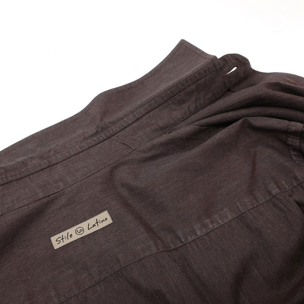 【中古】スティレ ラティーノ STILE LATINO コットン レギュラーカラー カジュアルシャツ ブラウン【サイズ39】【 状態ランクC 】【 メンズ 】