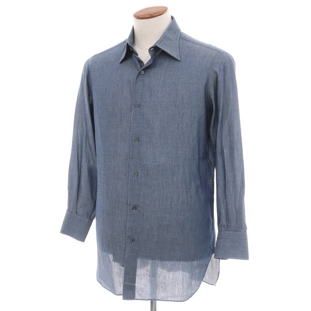 【中古】スティレ ラティーノ STILE LATINO コットン レギュラーカラー カジュアルシャツ ブルー【サイズ39】【 状態ランクC 】【 メンズ 】