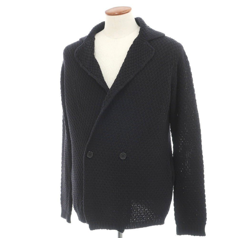 【中古】コルネリアーニ CORNELIANI コットン ダブル2B ジャケット型 カーディガン ダークネイビー【サイズ48】【 状態ランクC 】【 メンズ 】
