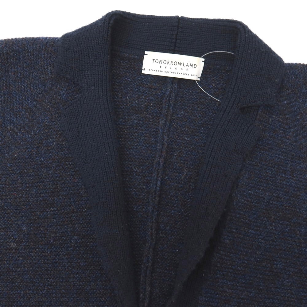 【中古】トゥモローランド TOMORROWLAND tricot ウール ジャケット型 カーディガン ネイビー【サイズM】【 状態ランクB 】【 メンズ 】