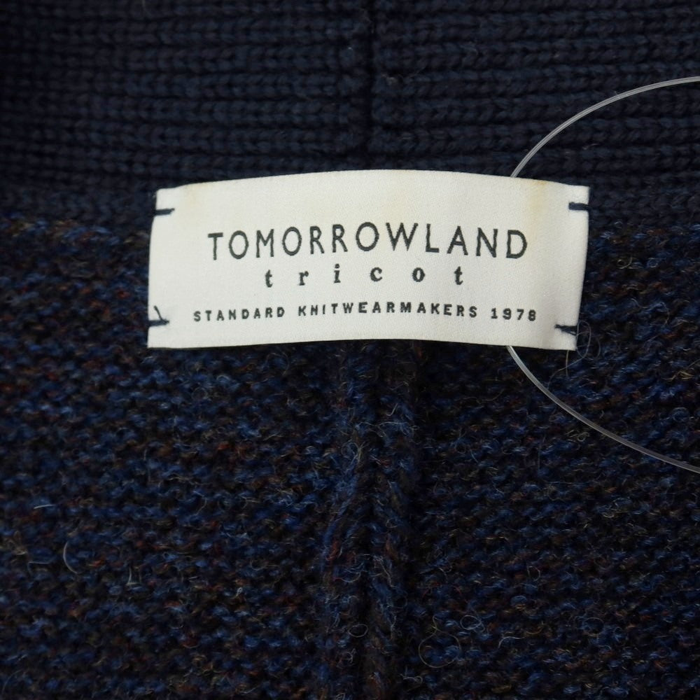 【中古】トゥモローランド TOMORROWLAND tricot ウール ジャケット型 カーディガン ネイビー【サイズM】【 状態ランクB 】【 メンズ 】