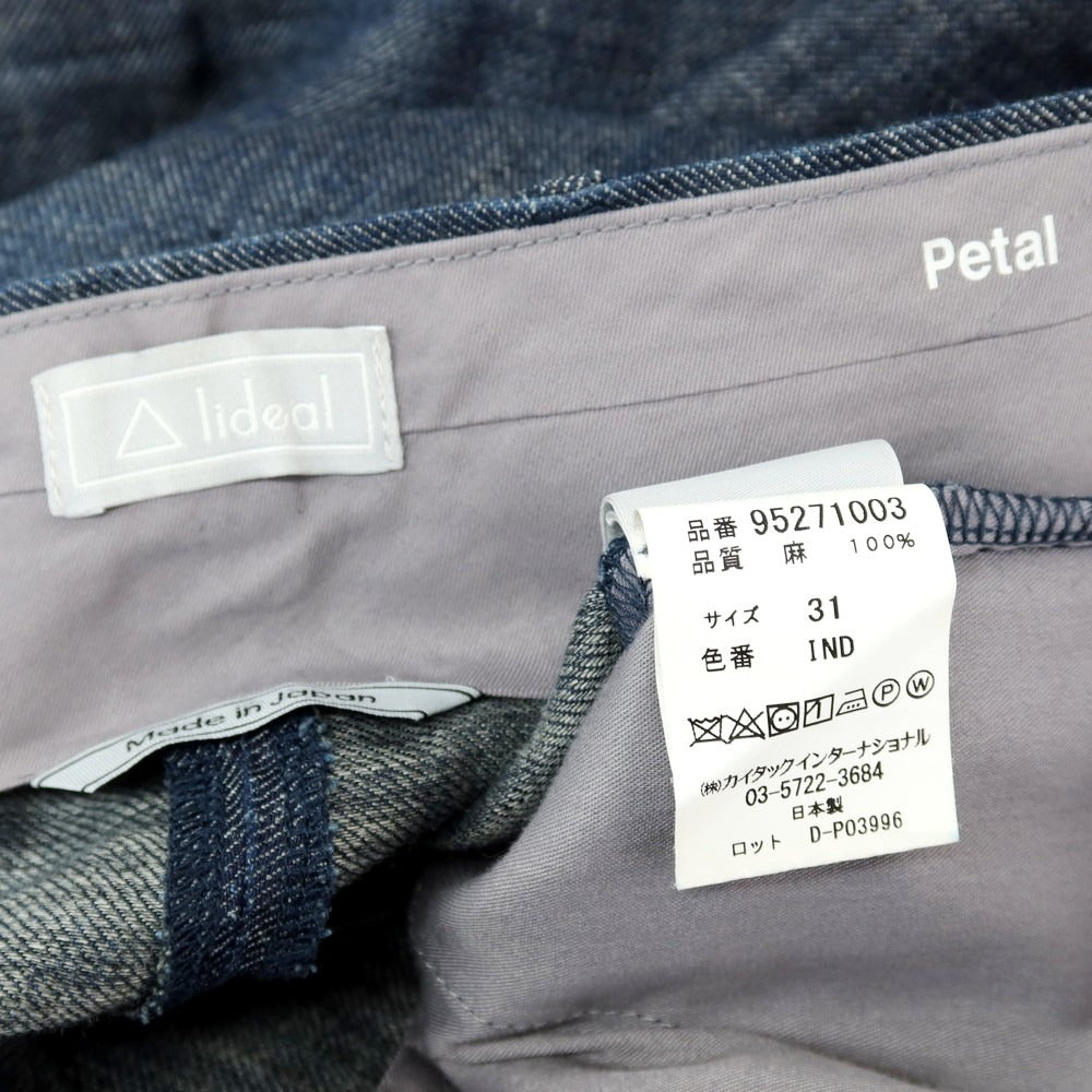 【中古】リデアル lideal Petal リネン カジュアルスラックスパンツ ネイビー【サイズ31】【 状態ランクC 】【 メンズ 】
